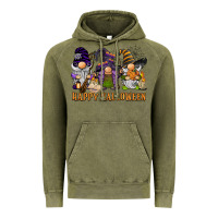 Vintage Olive happy halloween  gnomies Vintage Hoodie - BarkalooDesign