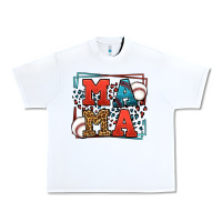 White leopard baseball mama Mother's Day Urban Heavy Tee - LillyAllenDesigns