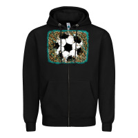 Black glitter football leopard Zipper Hoodie - RanaPortraitStore