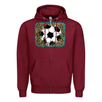 Burgundy glitter football leopard Zipper Hoodie - RanaPortraitStore