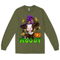 Army Green moody cow Long Sleeve Tee - Artiststas