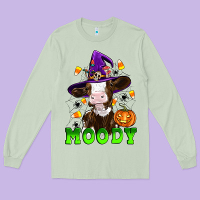 Moody Cow Long Sleeve Tee Designed By Artiststas
