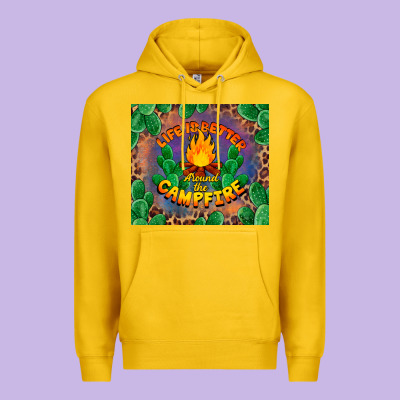 Life Is Better Around The Campfire Premium Hoodie Designed By Barkaloodesign