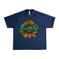 Navy thankful sunflower Urban Heavy Tee - RanaPortraitStore