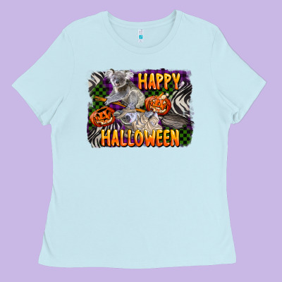Happy Halloween Koala Ladies Tee Designed By Lillyallendesigns