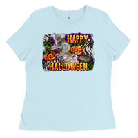 Baby Blue happy halloween koala Ladies Tee - LillyAllenDesigns