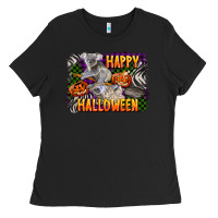 Black happy halloween koala Ladies Tee - LillyAllenDesigns