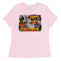 Bubblegum Pink happy halloween koala Ladies Tee - LillyAllenDesigns