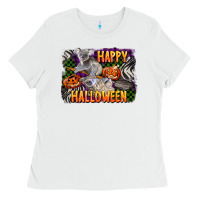 White happy halloween koala Ladies Tee - LillyAllenDesigns