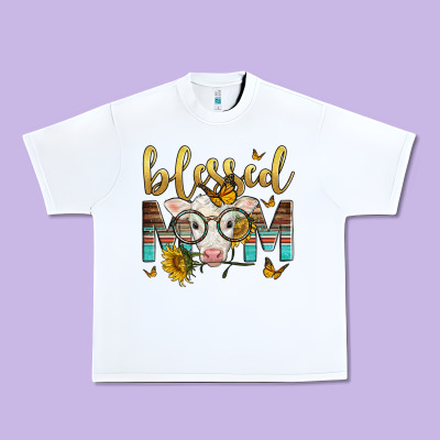 Western Blessed Mom Baby Calf Mother's Day Urban Heavy Tee Designed By Lillyallendesigns