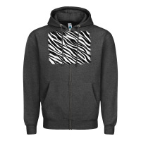 Charcoal Heather zebra background Zipper Hoodie - RanaPortraitStore
