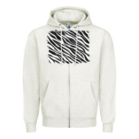 Oatmeal Heather zebra background Zipper Hoodie - RanaPortraitStore