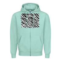 Seafoam zebra background Zipper Hoodie - RanaPortraitStore