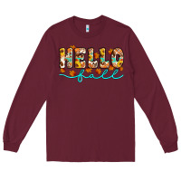 Burgundy hello fall Long Sleeve Tee - Artiststas