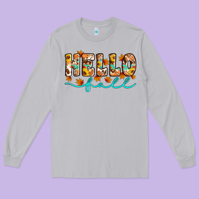 Hello Fall Long Sleeve Tee Designed By Artiststas