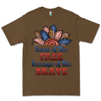 Cacao home of the free because of the brave Premium Tee - BundleAndBundleShop