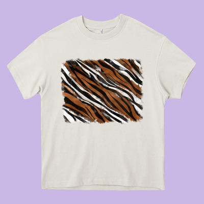 Tiger Zebra Background Heavy Core Tee Designed By Ranaportraitstore
