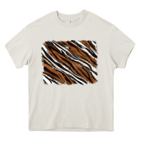 Cream Tiger zebra background Heavy Core Tee - RanaPortraitStore