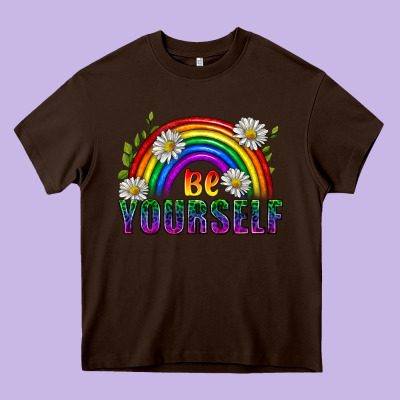 Be Yourself Pride Lgbtq Heavy Core Tee Designed By Bundleandbundleshop