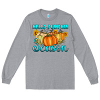 Heather Grey hello pumpkin season Long Sleeve Tee - Artiststas