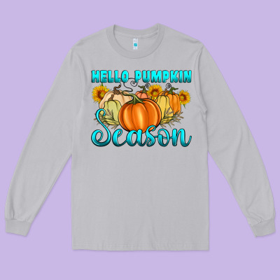 Hello Pumpkin Season Long Sleeve Tee Designed By Artiststas