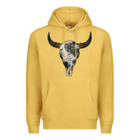 Antique Gold Cowhide Bull Skull Premium Hoodie - Jasminsmagicworld