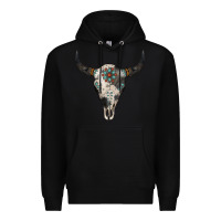 Black Cowhide Bull Skull Premium Hoodie - Jasminsmagicworld