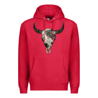 Cardinal Cowhide Bull Skull Premium Hoodie - Jasminsmagicworld