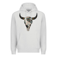 Dove Grey Cowhide Bull Skull Premium Hoodie - Jasminsmagicworld