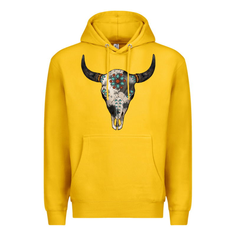 Cowhide Bull Skull Premium Hoodie by Jasminsmagicworld | Teevron