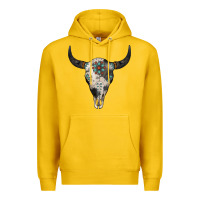Lemon Cowhide Bull Skull Premium Hoodie - Jasminsmagicworld
