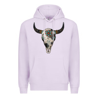 Lilac Cowhide Bull Skull Premium Hoodie - Jasminsmagicworld