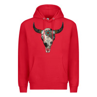 Red Cowhide Bull Skull Premium Hoodie - Jasminsmagicworld
