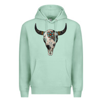 Seafoam Cowhide Bull Skull Premium Hoodie - Jasminsmagicworld