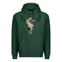 Sports Green Cowhide Bull Skull Premium Hoodie - Jasminsmagicworld