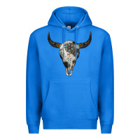 True Royal Cowhide Bull Skull Premium Hoodie - Jasminsmagicworld
