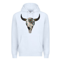 White Cowhide Bull Skull Premium Hoodie - Jasminsmagicworld