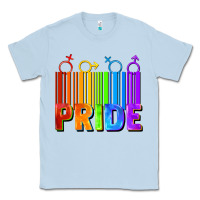 Dusty Blue Pride Barcode Classic Tee - FaDigitalArtStudio