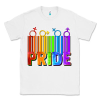 White Pride Barcode Classic Tee - FaDigitalArtStudio