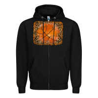 Black glitter leopard basketball background Zipper Hoodie - RanaPortraitStore
