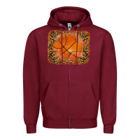 Burgundy glitter leopard basketball background Zipper Hoodie - RanaPortraitStore