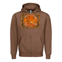 Chestnut glitter leopard basketball background Zipper Hoodie - RanaPortraitStore
