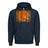 Navy glitter leopard basketball background Zipper Hoodie - RanaPortraitStore