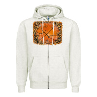 Oatmeal Heather glitter leopard basketball background Zipper Hoodie - RanaPortraitStore