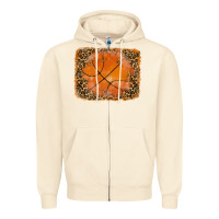 Sandshell glitter leopard basketball background Zipper Hoodie - RanaPortraitStore
