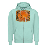 Seafoam glitter leopard basketball background Zipper Hoodie - RanaPortraitStore