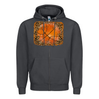 Smoke glitter leopard basketball background Zipper Hoodie - RanaPortraitStore