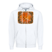 White glitter leopard basketball background Zipper Hoodie - RanaPortraitStore