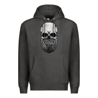 Charcoal Heather creepy bald and bearded skull for halloween & skeletons fans t shirt Premium Hoodie - baoMotion