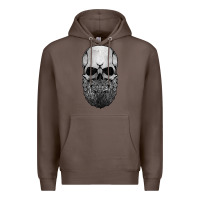 Coffee creepy bald and bearded skull for halloween & skeletons fans t shirt Premium Hoodie - baoMotion